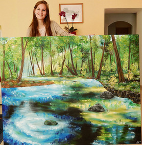 Sabrina and her friend's painting