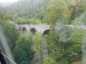 Automobile bridge along the train route