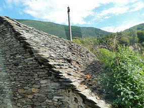 Up close view of the Rock house