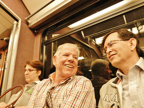 On the train to Uetliberg to have lunch