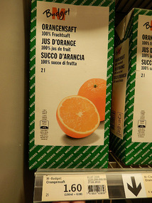 Orange juice: $1.79 per half gallon