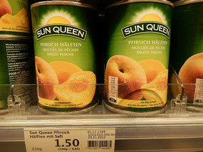 Peaches:  $1.67 per 410 gram(14 oz) can
