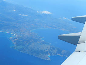 Our plane over Palma de Mallorca
