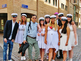 Highschool grads celbrating... with Jim