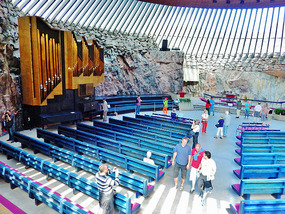 Inside the rock church