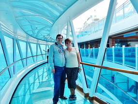 Glass bridge over the ocean