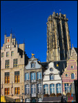 Grote Markt in Mechelen with the cathedral