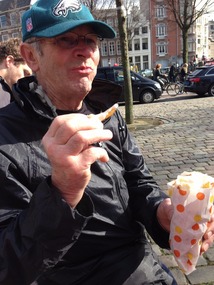 Trying Frites and mayo