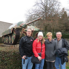 In front of a German tank