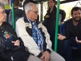 On the bus to the memorial