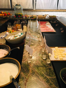 Breakfast buffet at Up Hotel in Oostende