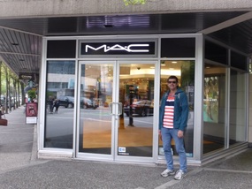 His own shop front