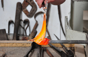 Glass-blower at work