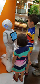 Asking the robot for restaurant recommendations