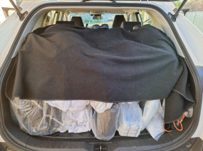 4 folding bikes and our camping gear all packed.