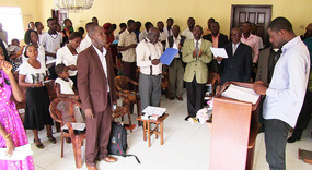 Singing hymns