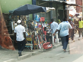 A sidewalk shop
