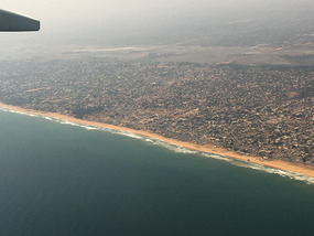 The border between Ghana and Togo on the coast