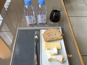 A snack in the Air France lounge in Paris