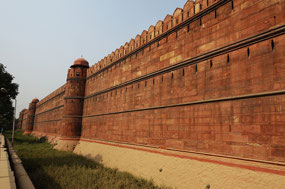 Walls around the Red Fort