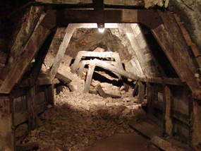 A section of tunnel that collapsed