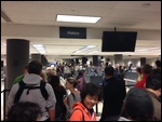 Customs line, short and quick