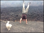 Handstand at Pacaya Volcano