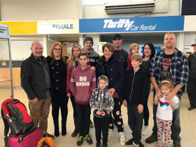 All the family to see us off.