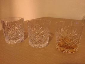 Kevin’s lovely whisky glasses.