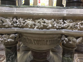 Saint Andrew's Church - Detail on the font.