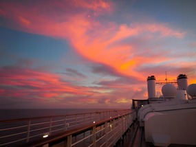 Port side of Amsterdam at dawn