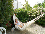 Having lunch in the hammock