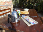 the breakfast outside