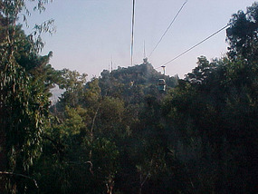 View from the bottom of the cable car