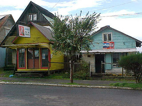 Small towns with colourful shops