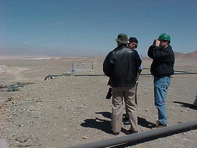 Discussing the dam