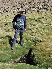 Kevin at a spring in the desert
