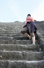 STEEP steps climbing one of the temples
