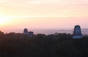 Sunrise from Temple IV Tikal