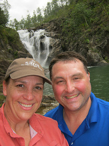 Our attempt to take a picture at Big Rock Falls