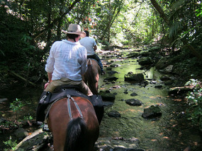The ride out to a waterfall