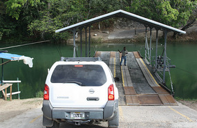 Driving onto the ferry