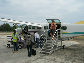 disembarking - it really was a small plane!