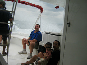 Roger getting soaked on the ride out 