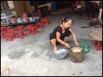 woman preparing the bar-b-q for restaurant
