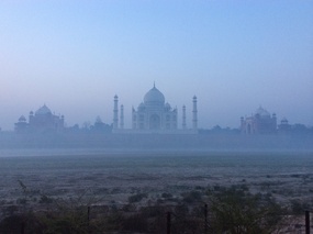 the Taj Mahal at dawn