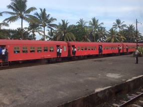 packed commuter train