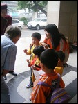 Children practicing English