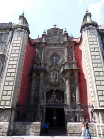 Church, nestled between buildings