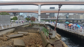 Preserved earthquake damage in Kobe's port